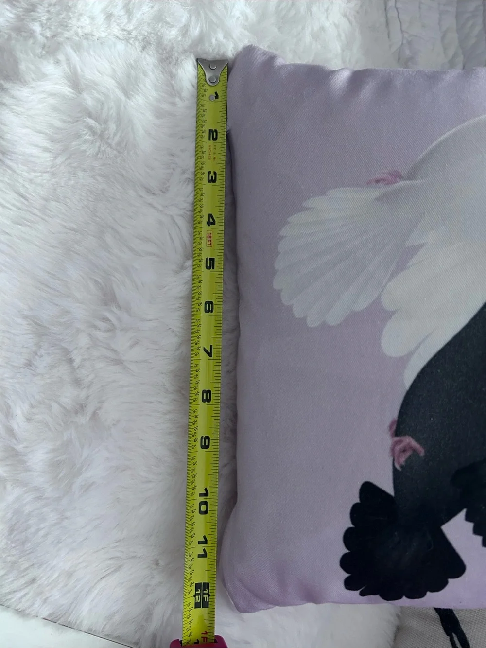 Decorative Pillow featuring Prince’ iconic doves. Print Pillow - light purple